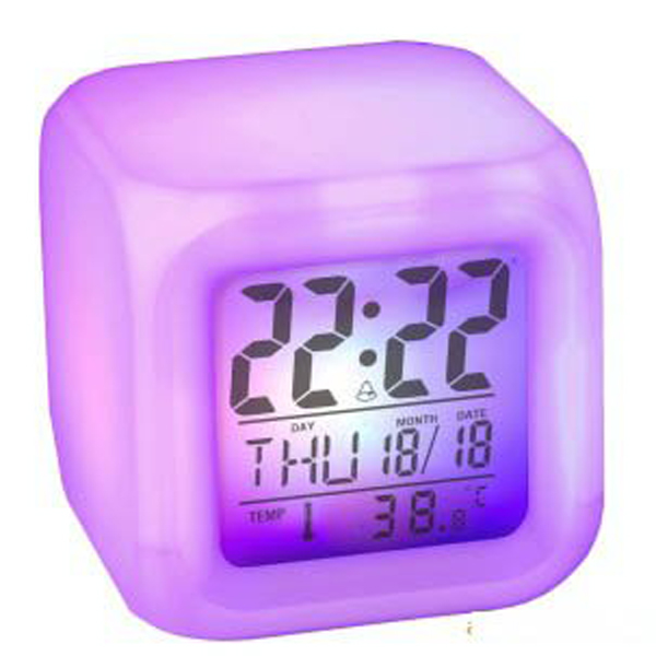 Часы с термометром меняющие цвет Clock Kub