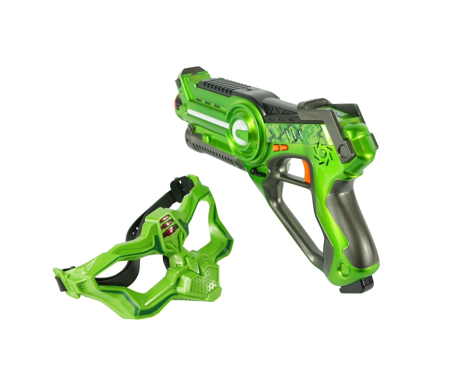 Фото 2 Интерактивный пистолет бластер для игры лазертаг UFT LASER TAG GUN + MASK (red+green)