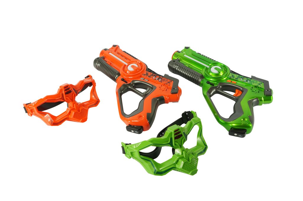 Фото 1 Интерактивный пистолет бластер для игры лазертаг UFT LASER TAG GUN + MASK (red+green)