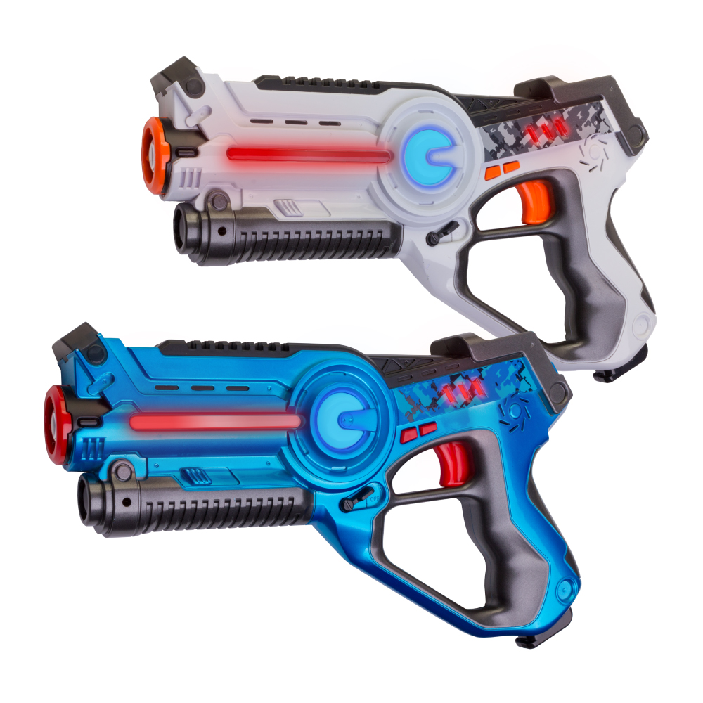 Фото 2 Интерактивный пистолет бластер для игры лазертаг UFT LASER TAG GUN + MASK (blue+white)