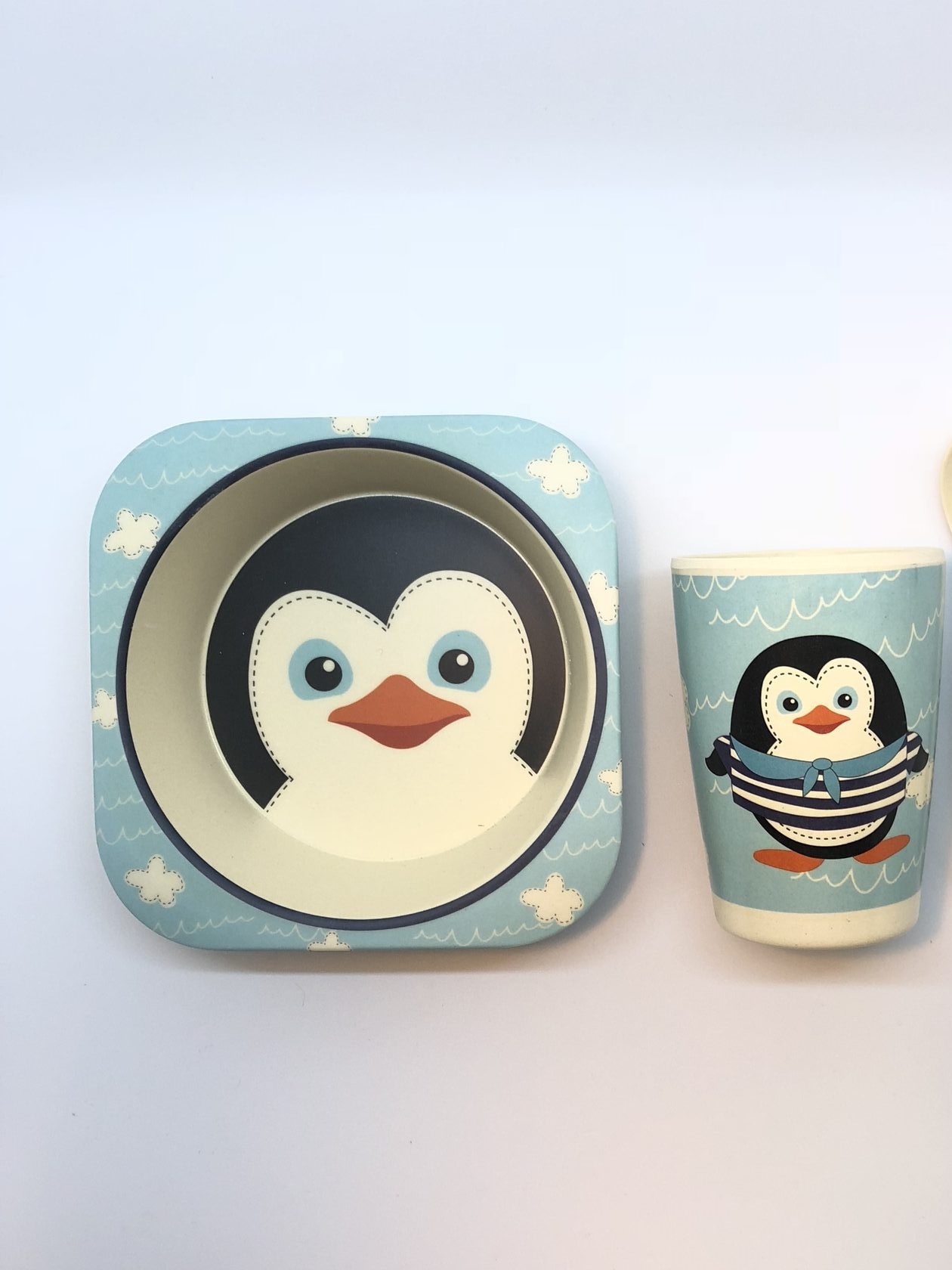Фото 1 Детская бамбуковая посуда Пингвинчик набор из 3 предметов UFTBP5