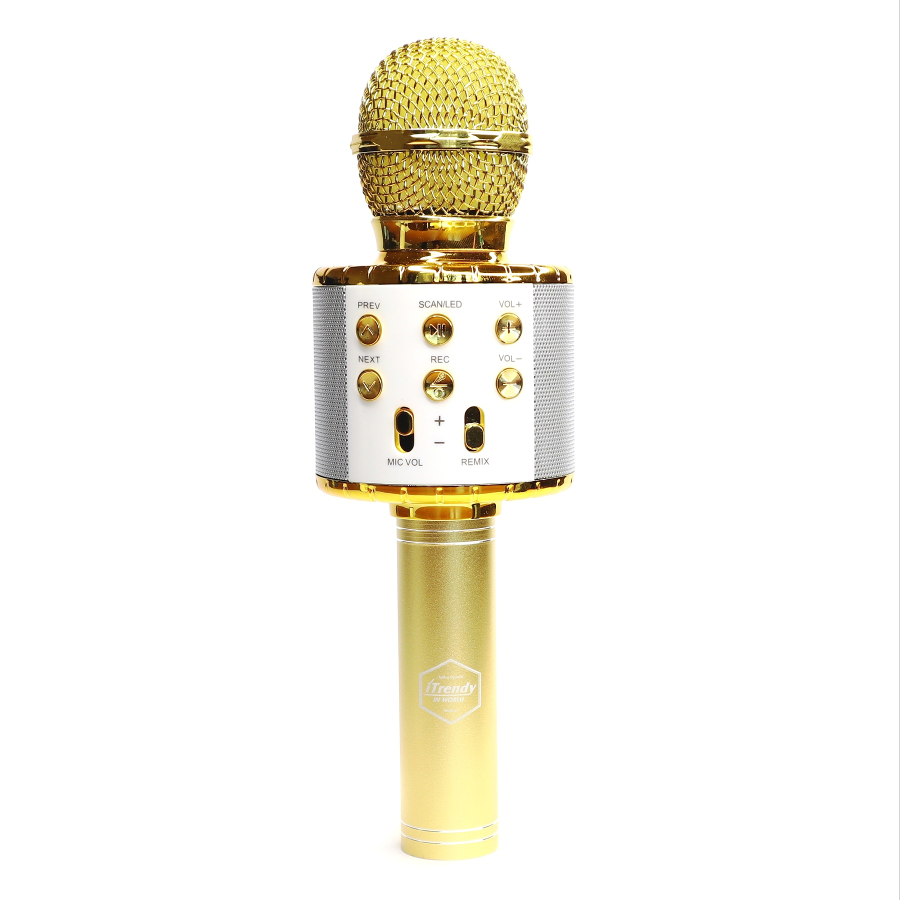Bluetooth микрофон для караоке с подсветкой Bordo MUSIC STAR MK2L Gold