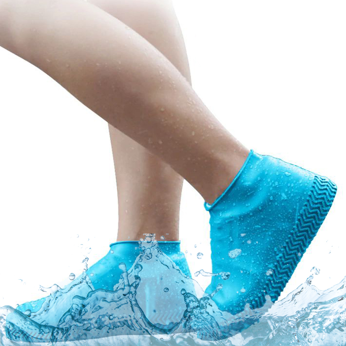 Силиконовые водонепроницаемые бахилы чехлы Bordo на обувь WSS1 S Blue
