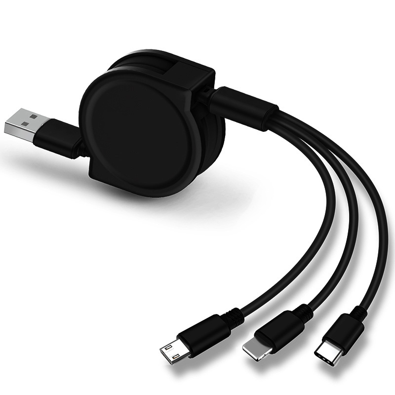Фото 10 Телескопический USB кабель 3 в 1 Lightning + Micro USB + Type-C 1,2м MASSLINNA SC1