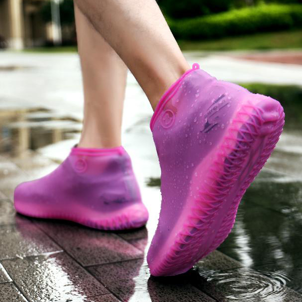 Фото 5 Силиконовые водонепроницаемые бахилы Чехлы на обувь MASSLINNA WSS1 S Pink