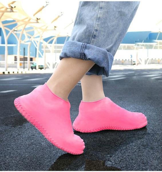 Фото 1 Силиконовые водонепроницаемые бахилы Чехлы на обувь MASSLINNA WSS1 S Pink