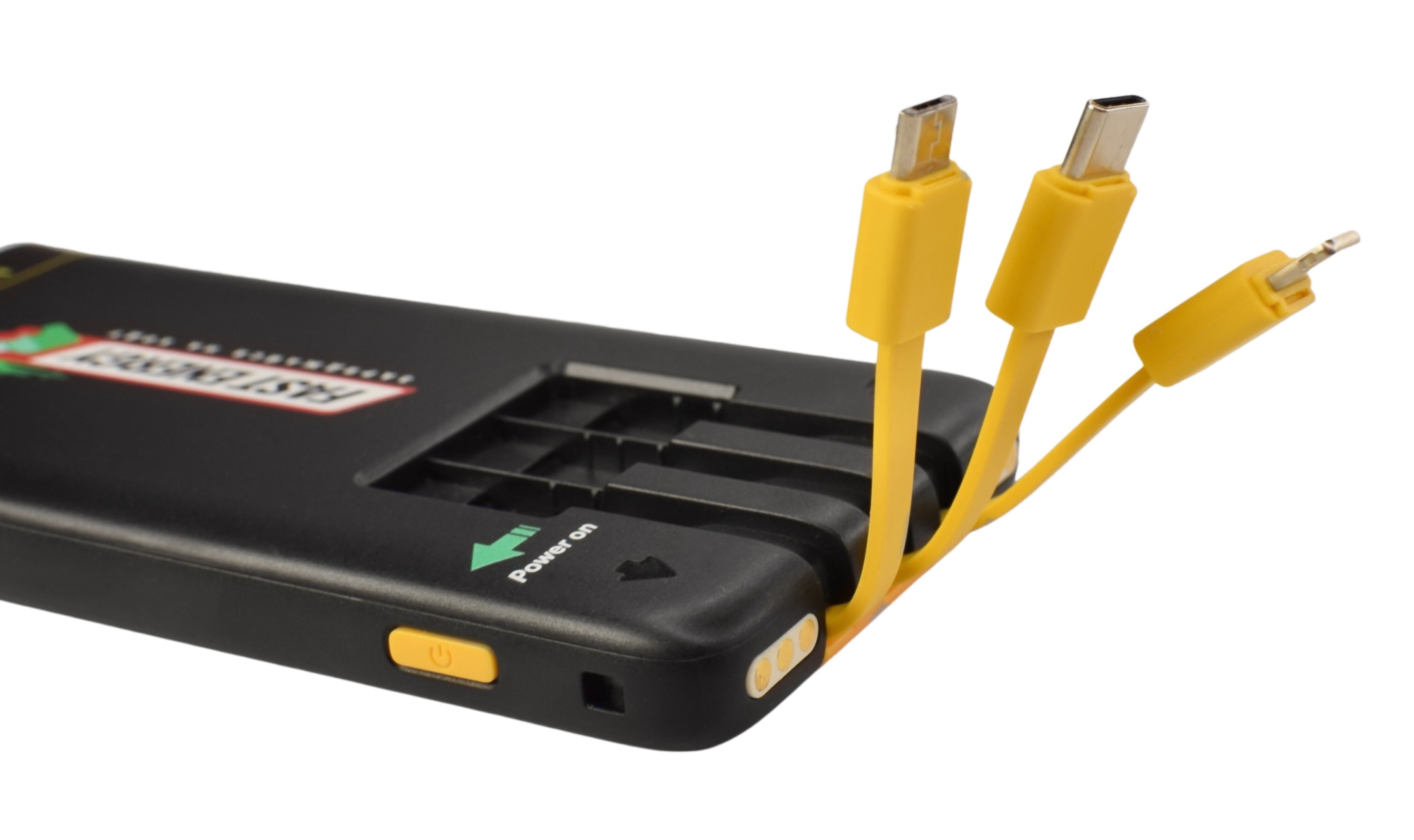 Фото 2 Повербанк 5000 mAh со встроенными кабелями Micro USB / Lightning / Type-C Fast Energy UFT SP5000 Black