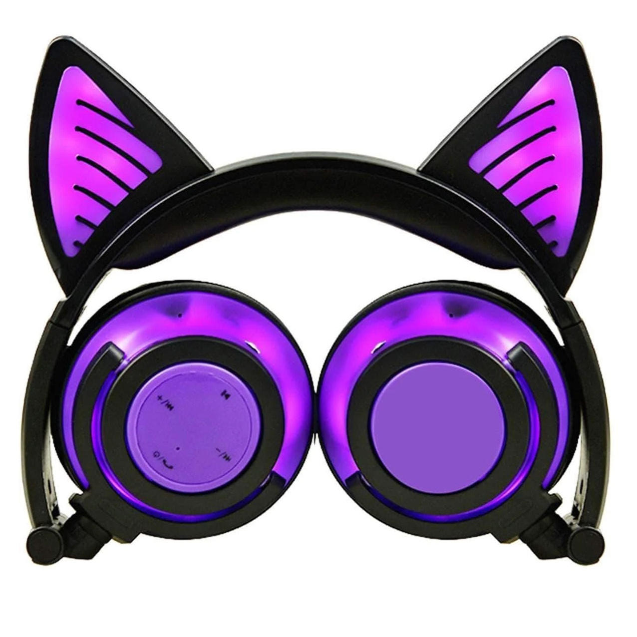 Фото 1 Светящиеся Bluetooth наушники с кошачьими ушками UFT BL107 Purple