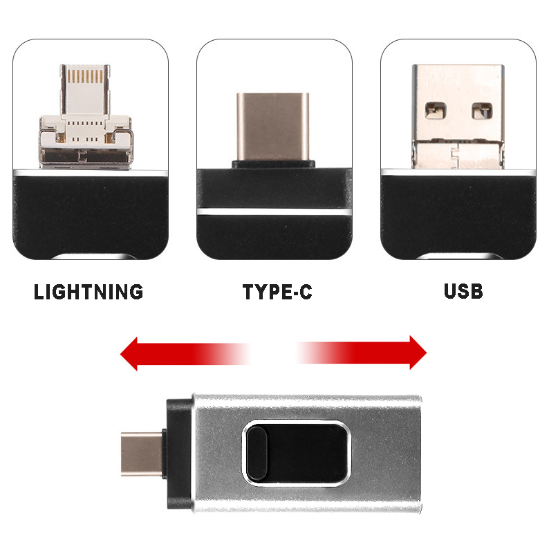 Фото 1 Флеш накопитель 16Gb USB Type A + Type C + Lightning UFT FD16