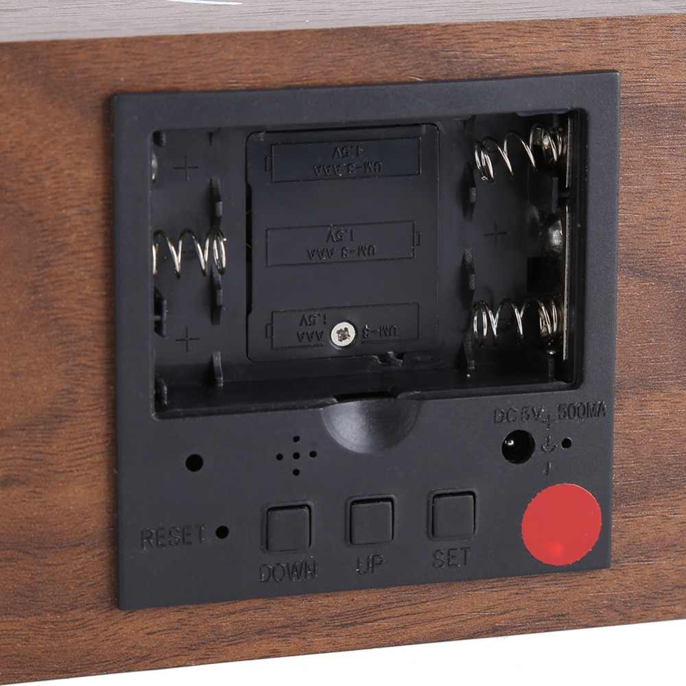 Фото 1 Деревянные светодиодные часы с беспроводной зарядкой UFT Wood Wireless clock
