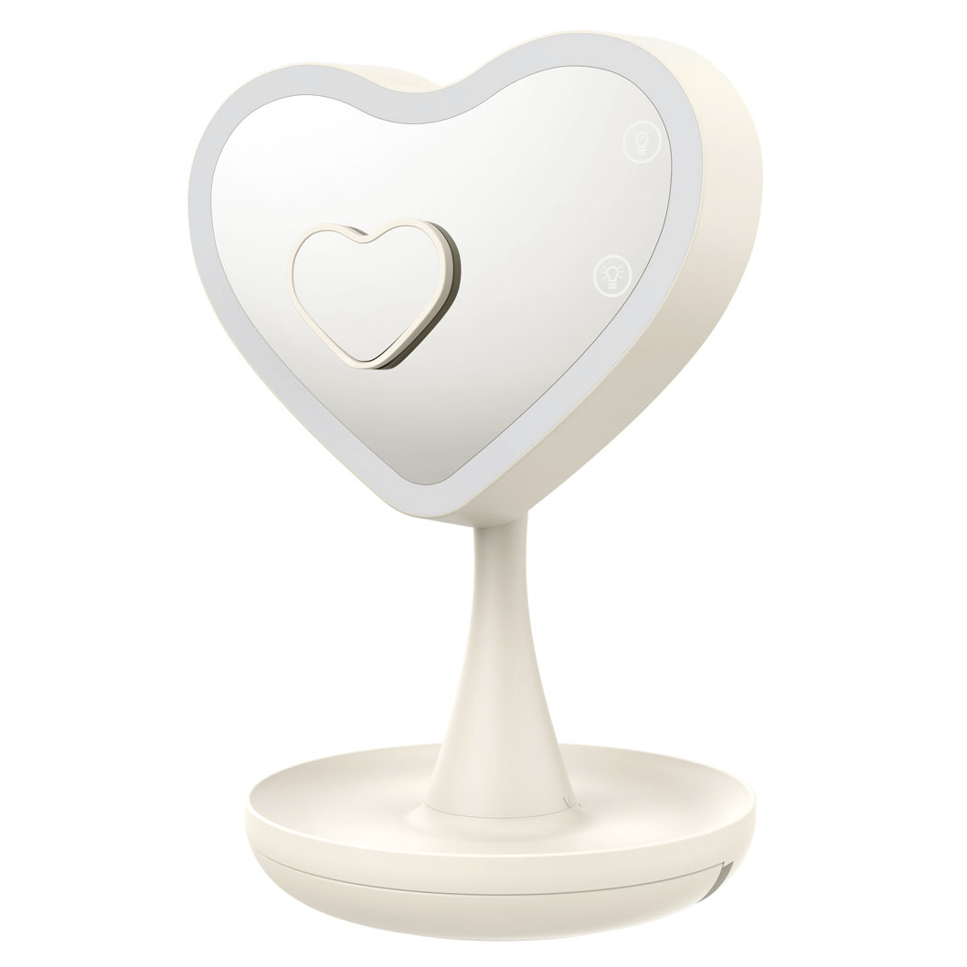 Зеркало с LED подсветкой для макияжа Сердце UFT Mirroir Heart Biege