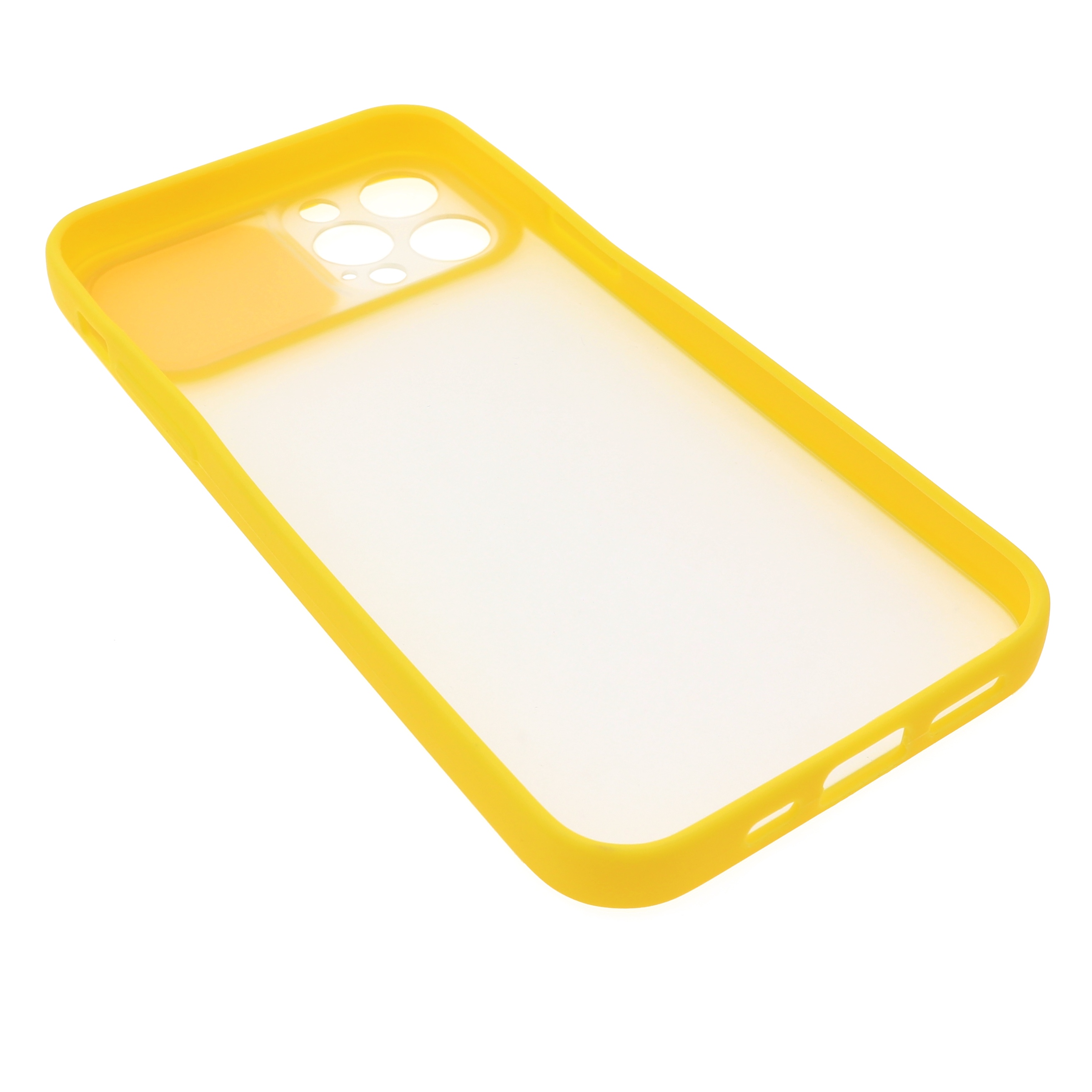 Фото 2 Силиконовый чехол для iPhone 12 Pro Max со шторкой защищающей камеру UFT Yellow