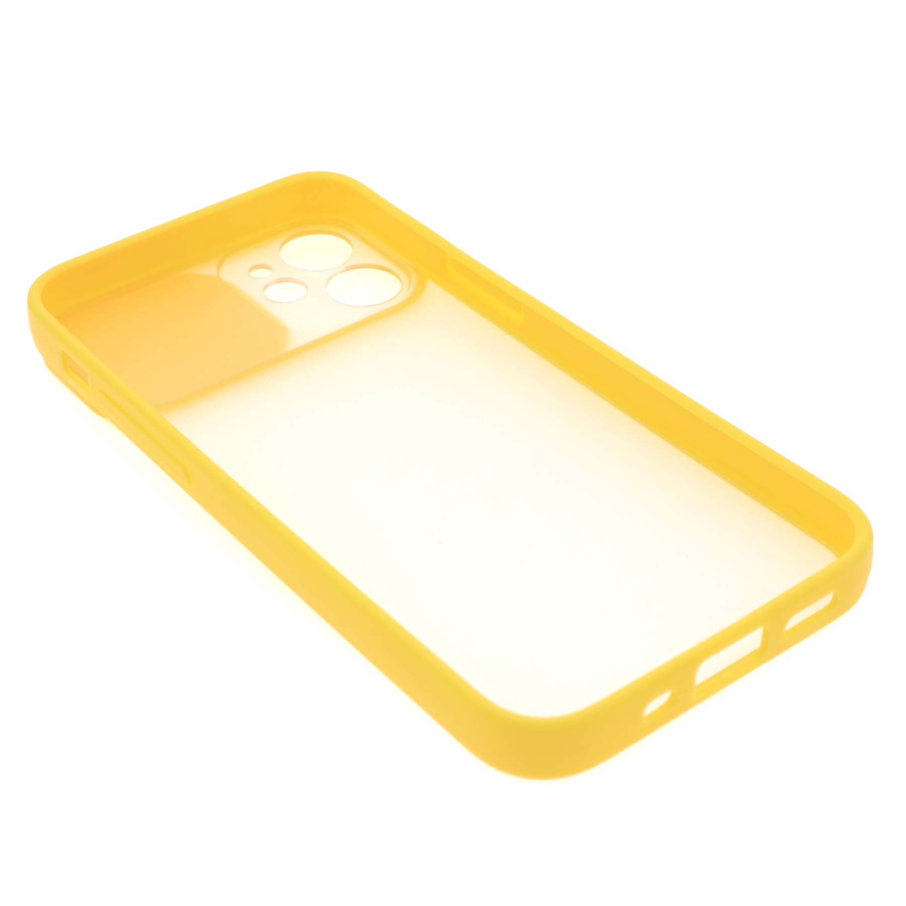 Фото 2 Силиконовый чехол для iPhone 12 со шторкой защищающей камеру UFT Yellow