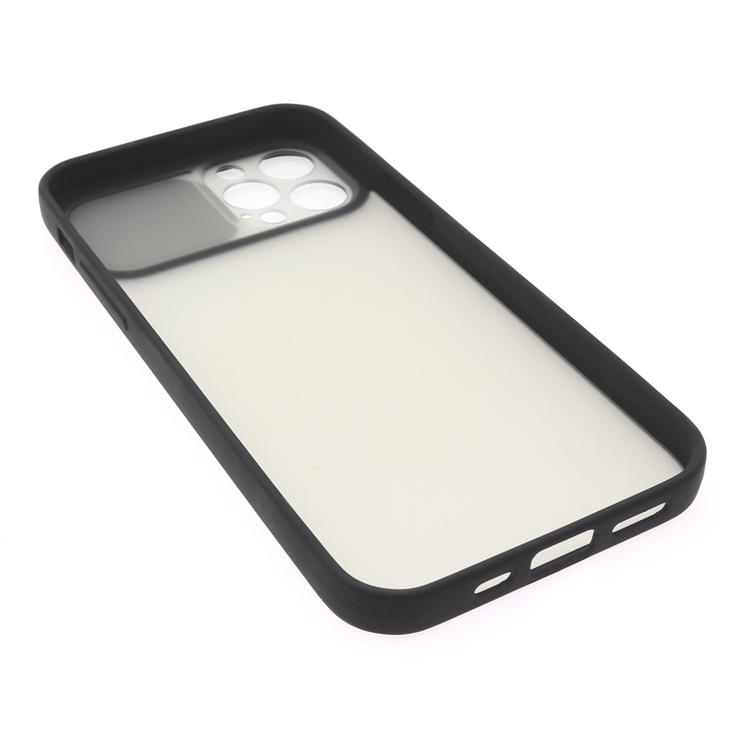 Фото 1 Силиконовый чехол для iPhone 12 Pro Max со шторкой защищающей камеру UFT Black