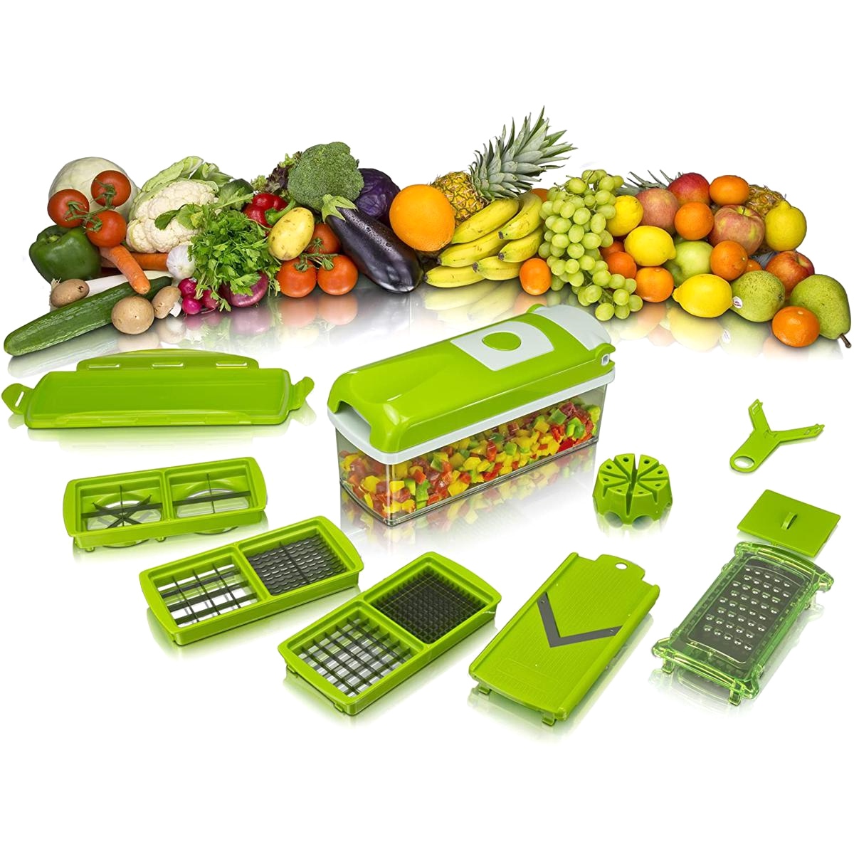 Фото 2 Многофункциональная овощерезка-шинковка UFT VC4 терка для овощей и фруктов с контейнером + 5 насадок