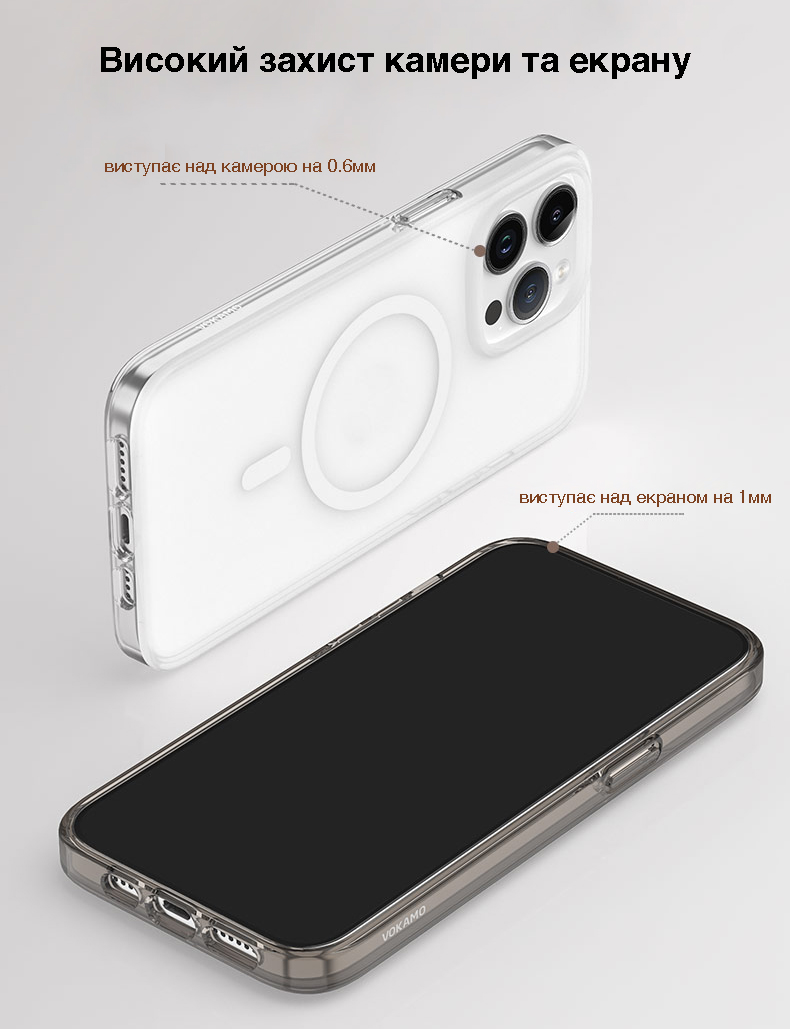 Фото 9 Чехол для iPhone 15 Pro Max с магнитом MagSafe VOKAMO Glacier Белый Матовый
