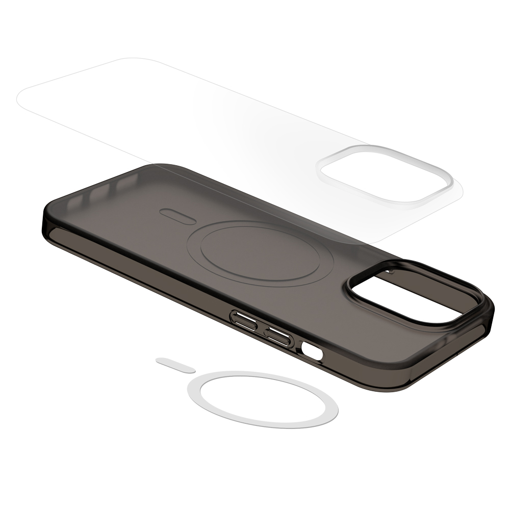 Фото 1 Чехол для iPhone 15 Pro с магнитом MagSafe VOKAMO Glacier Черный Матовый