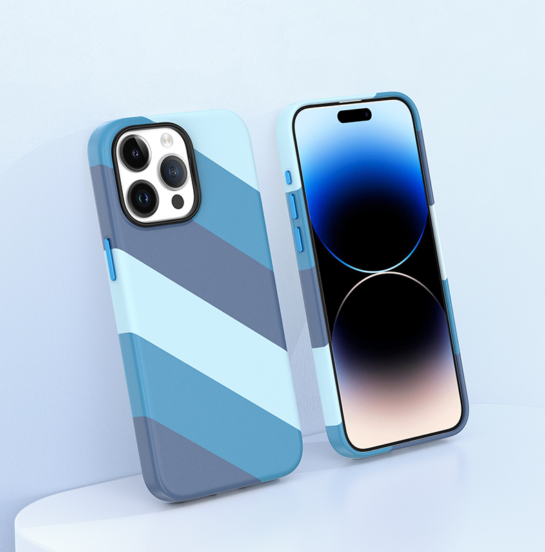 Фото 1 Цветной чехол для iPhone 15 Pro Max с магнитом MagSafe VOKAMO Blue
