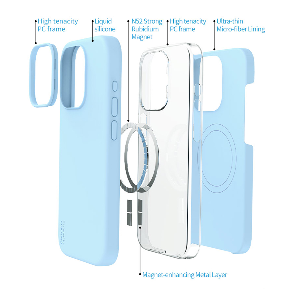 Фото 5 Жидкий силиконовый чехол для iPhone 15 Plus с магнитом MagSafe VOKAMO White