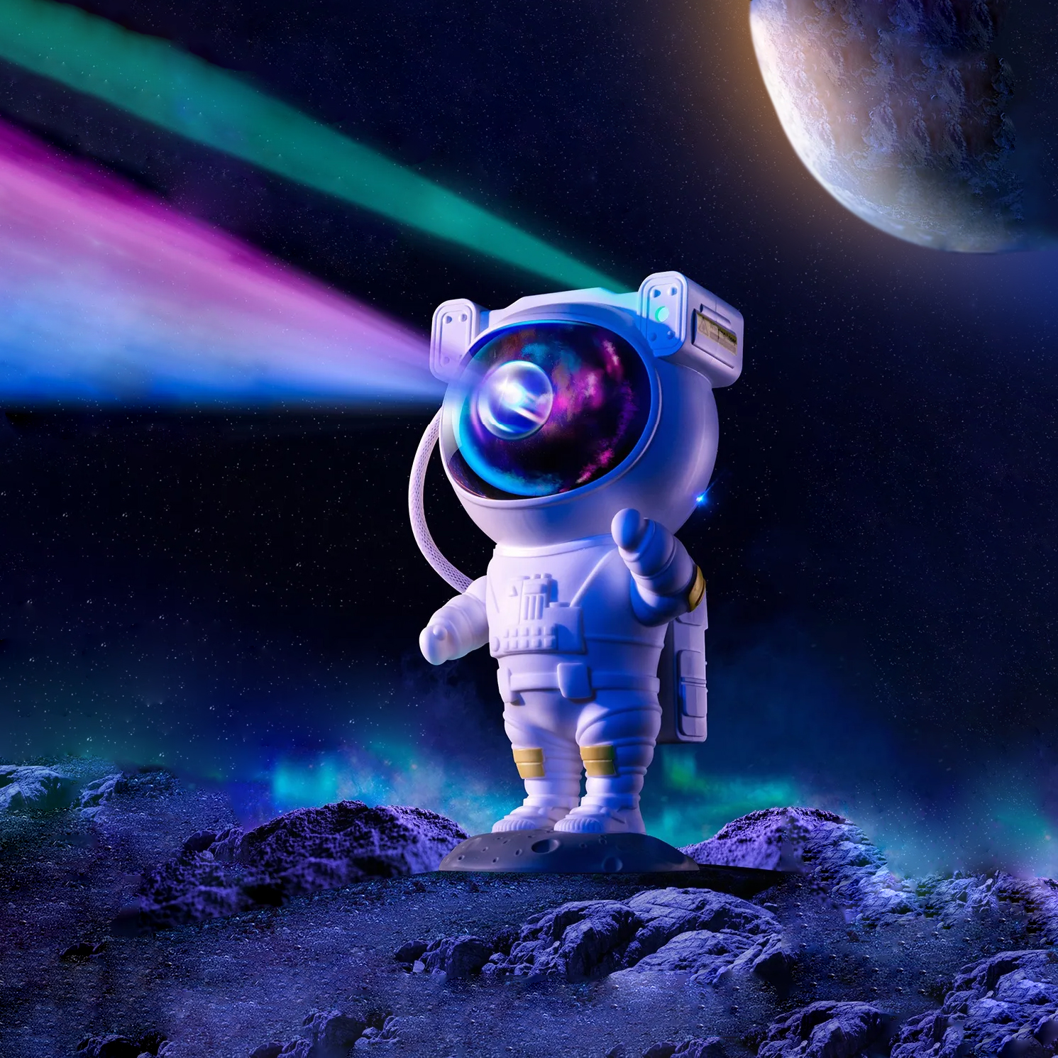 Фото 5 Лазерный ночник-проектор звездного неба Астронавт с пультом UFT Astronaut 1