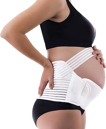 Фото 2 Бандаж для беременных, эластичный пояс на липучках UFT Bandage XXL White