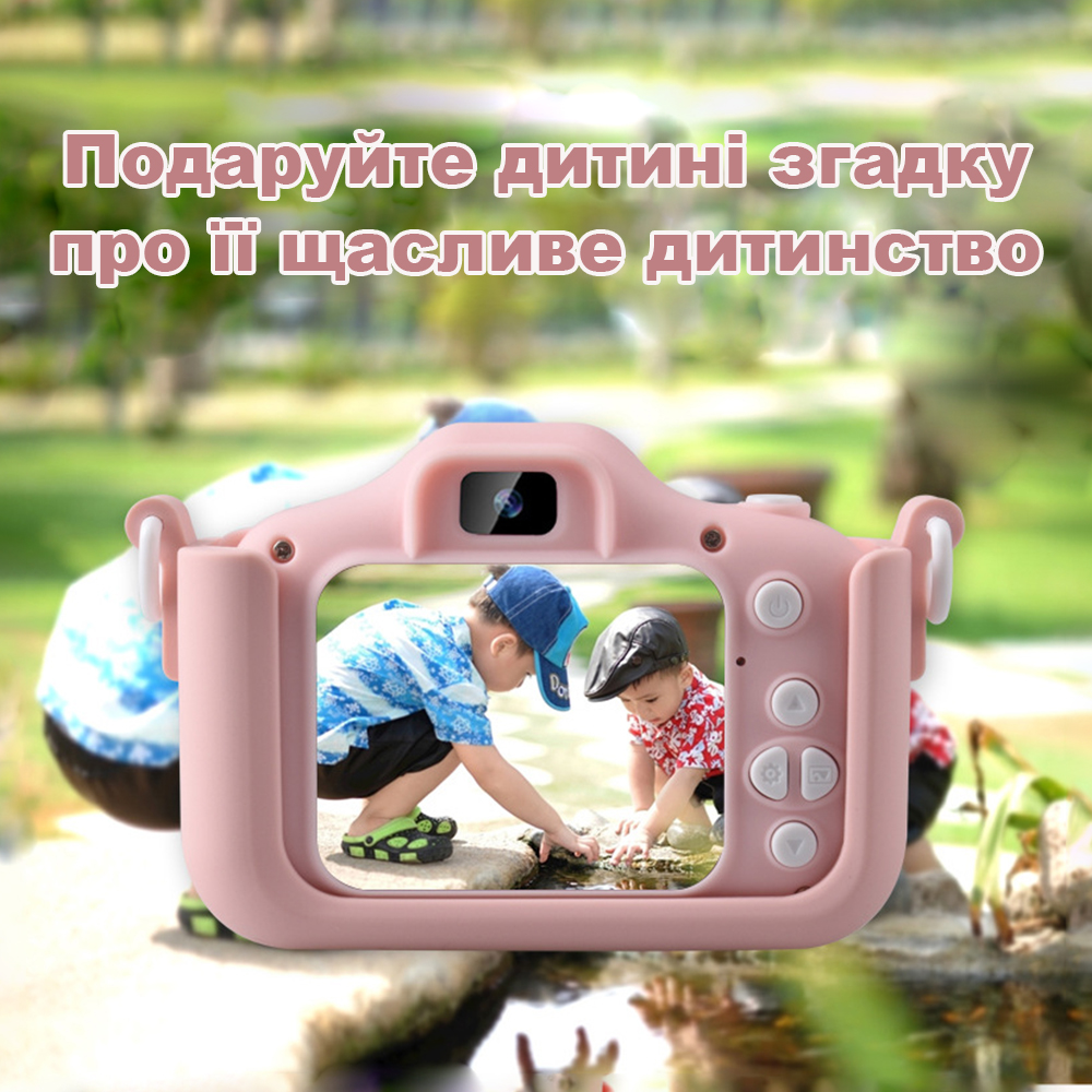 Фото 5 Детская фотокамера панда UFT F3 Panda Pink с силиконовым чехлом